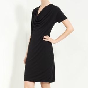 Piazza Sempione Black Draped Jersey Dress 8 NWT